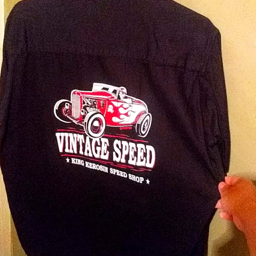 King Kerosin Black button up shirt